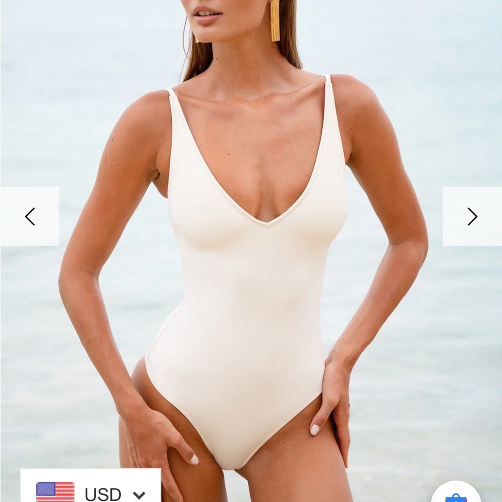 Cream One-Piece Swimsuit